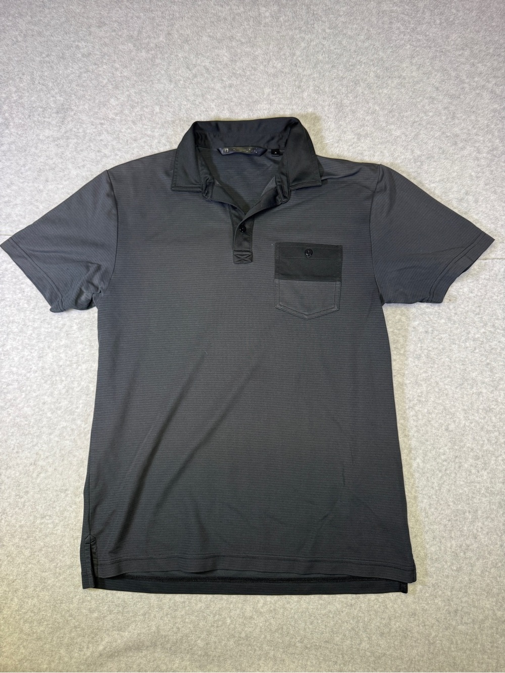 Travis Mathew Black Short-Sleeve Polo with Chest Pocket